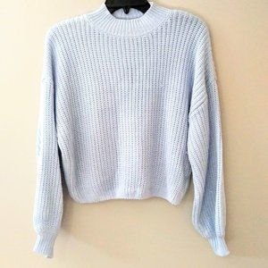 Forever 21 Crop Loose Sweater Lt. Blue Medium NWT